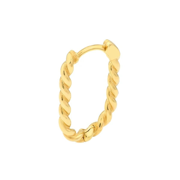 17.5mm Oval Twist Hoop Earrings