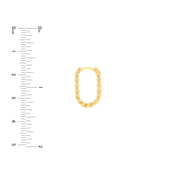 17.5mm Oval Twist Hoop Earrings