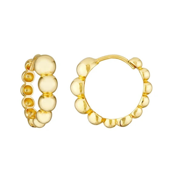 Graduated Beaded Hoop Earrings