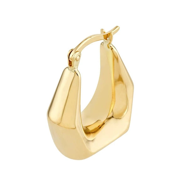 Puff Pentagon Oval Hoop Earrings