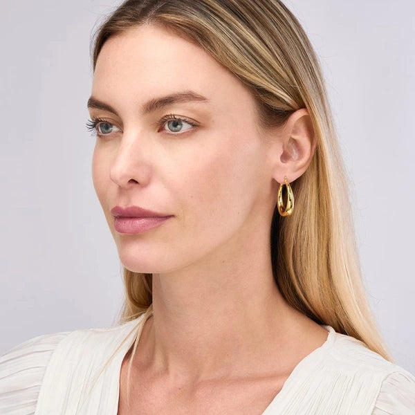 31mm Polished Round Hoop Earrings
