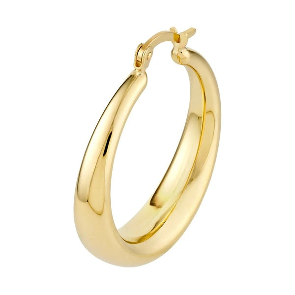 31mm Polished Round Hoop Earrings
