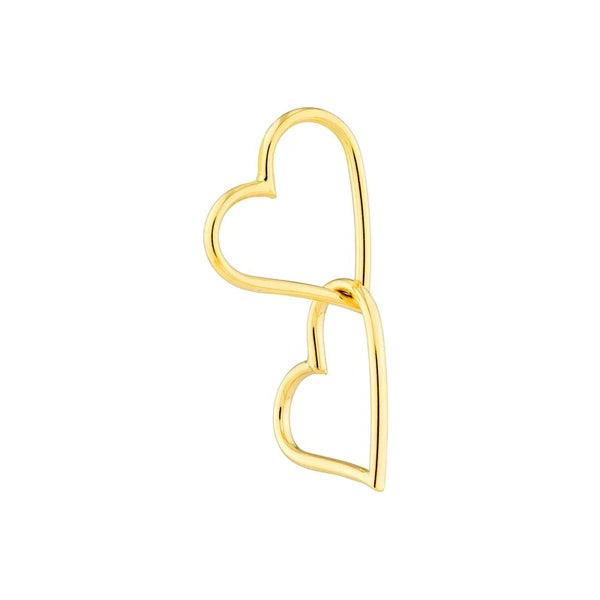 Double Open Heart Dangle Earrings