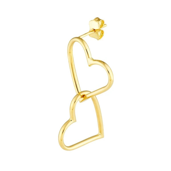 Double Open Heart Dangle Earrings