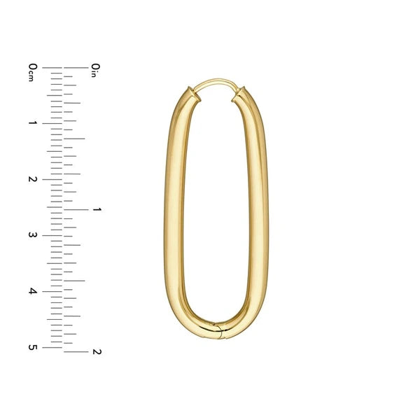 38.3mm Oval Round Hoop Hinged Earrings