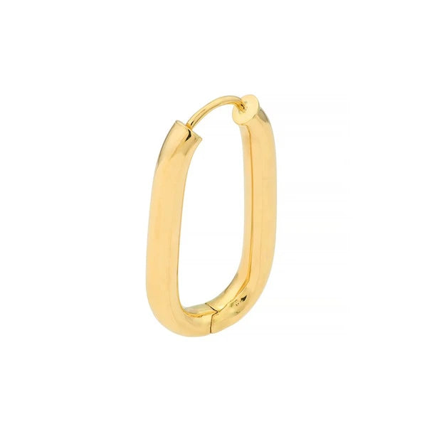 25.1mm Oval Round Hoop Hinged Earrings