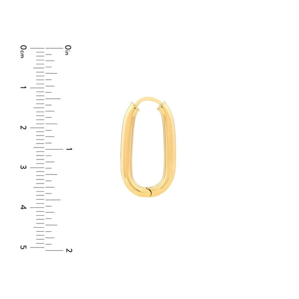 25.1mm Oval Round Hoop Hinged Earrings