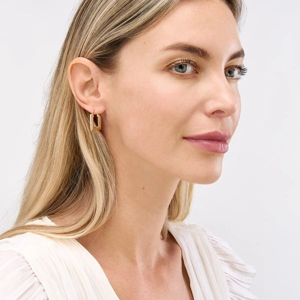 Square Polished Puff Earrings