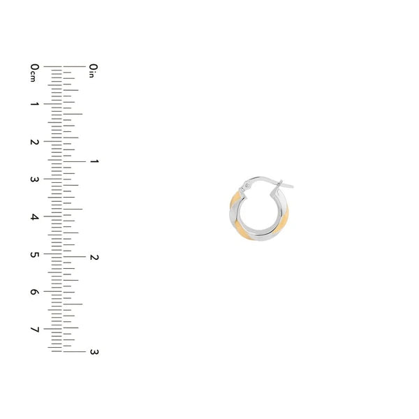 Two-Tone Twisted Round Hoop Earrings