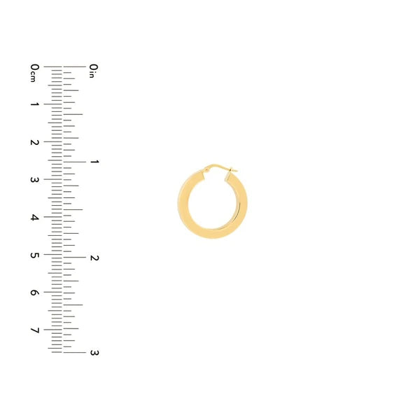 20mm Round Square Tube Hoop Earrings