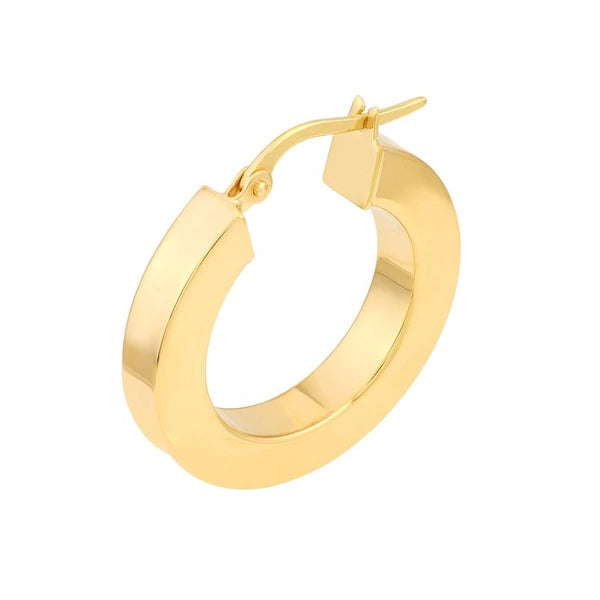 15mm Round Square Tube Hoop Earrings