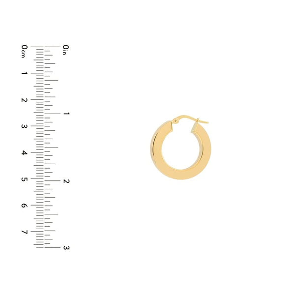 15mm Round Square Tube Hoop Earrings