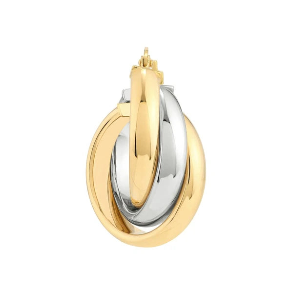 Two-Tone Love Knot Hoop Earrings
