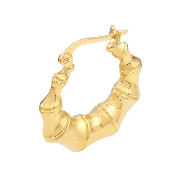 Graduated Bamboo Puff Hoop Earrings
