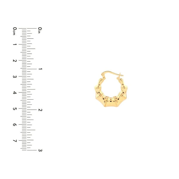 Graduated Bamboo Puff Hoop Earrings