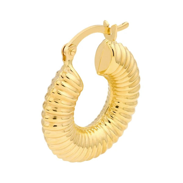 Textured Round Hoop Earrings