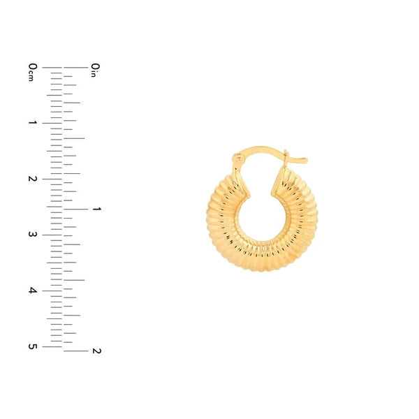 Textured Round Hoop Earrings