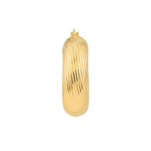 10mm Textured Round Tube Hoop Earrings