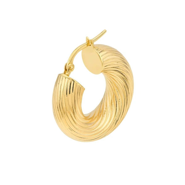 10mm Textured Round Tube Hoop Earrings