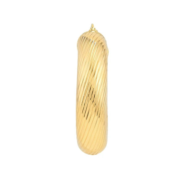15mm Textured Round Tube Hoop Earrings