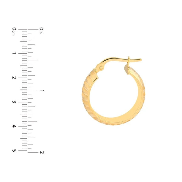 Wide Textured Round Hoop Earrings