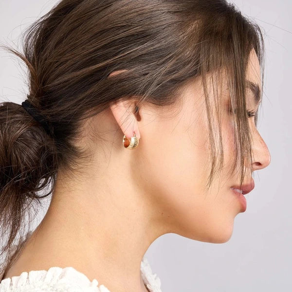 Extra Wide Textured Hoop Earrings