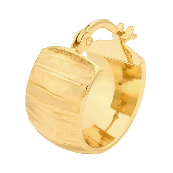 Extra Wide Textured Hoop Earrings