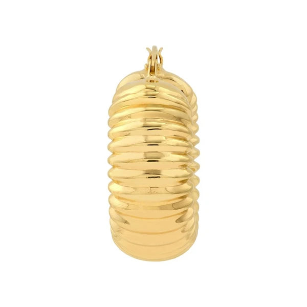 Puff Ribbed Hoop Earrings