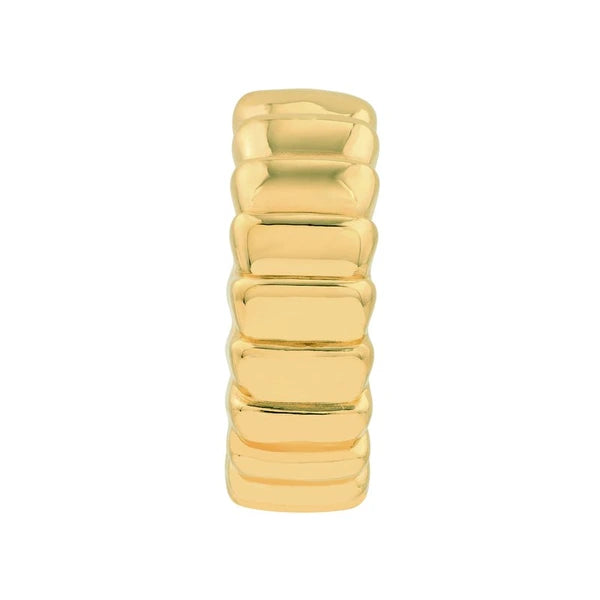 Puff Corrugated Open Hoop Earrings