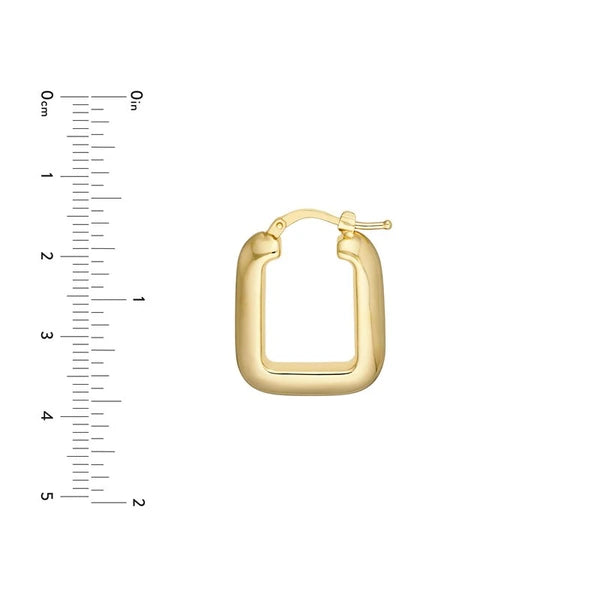 Puffy Square Shape Hoop Earrings