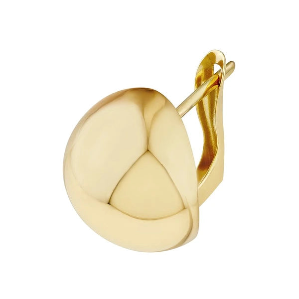 Round Polished Button Omega Earrings