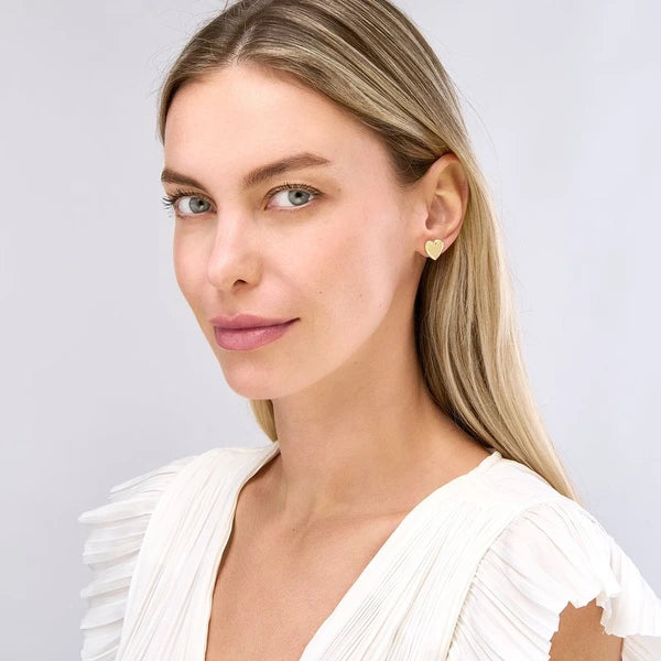 Polished Puff Heart Earrings