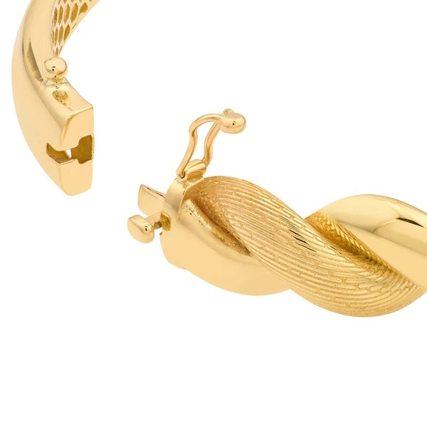 Textured and Polished Twist Bangle Bracelet