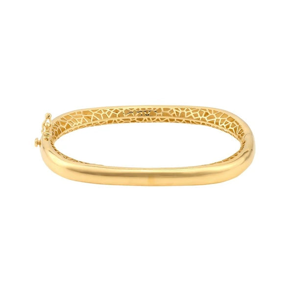 Polished Semi Round Bangle Bracelet