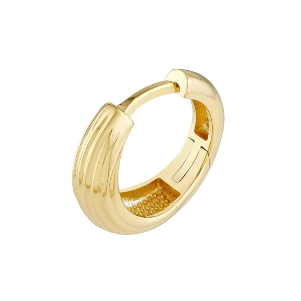 Fluted Polished Round Hoop Earrings