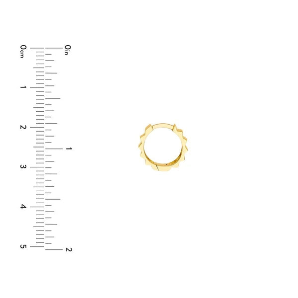 Ridged Polished Round Hoop Earrings