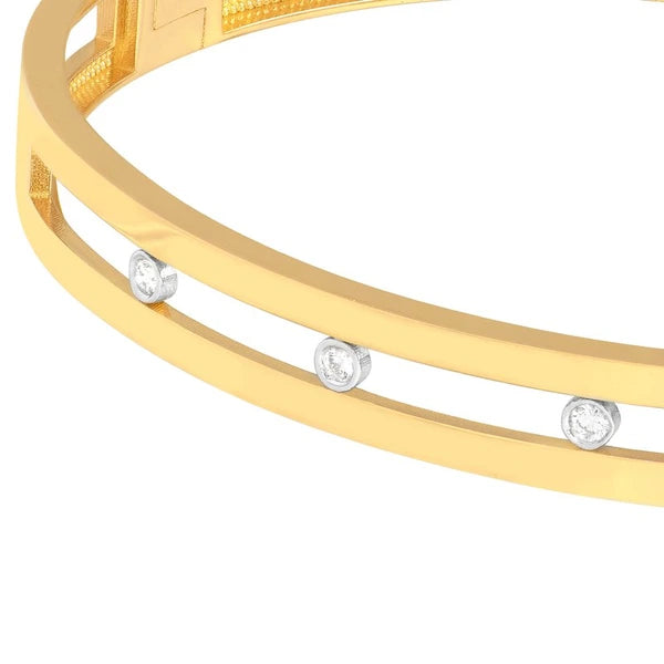 Diamond Bezel Open Bangle