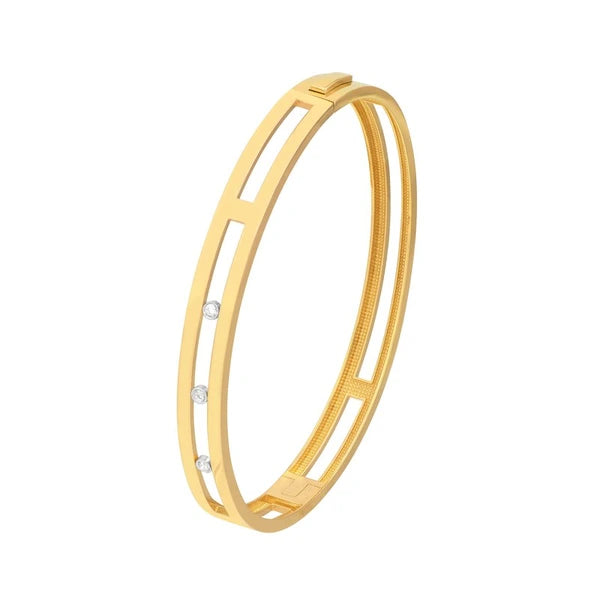 Diamond Bezel Open Bangle