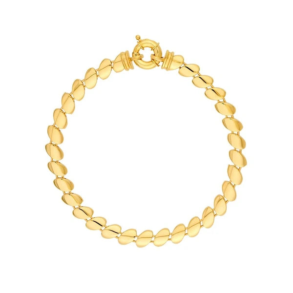 Polished DiagoN/Al Oval Link Bracelet