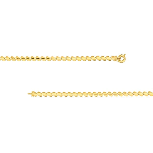 Polished DiagoN/Al Oval Link Bracelet