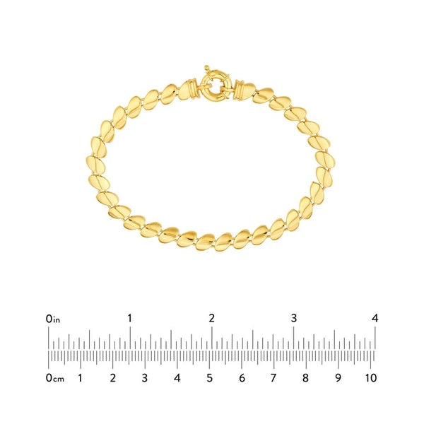 Polished DiagoN/Al Oval Link Bracelet