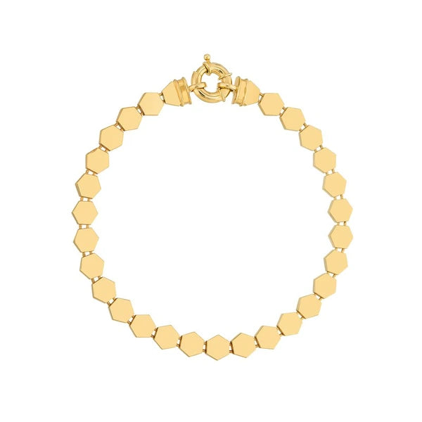 Polished HexagoN/Al Flat Link Bracelet