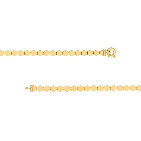 Polished HexagoN/Al Flat Link Bracelet