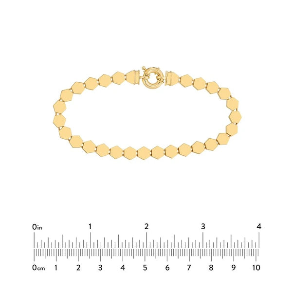 Polished HexagoN/Al Flat Link Bracelet