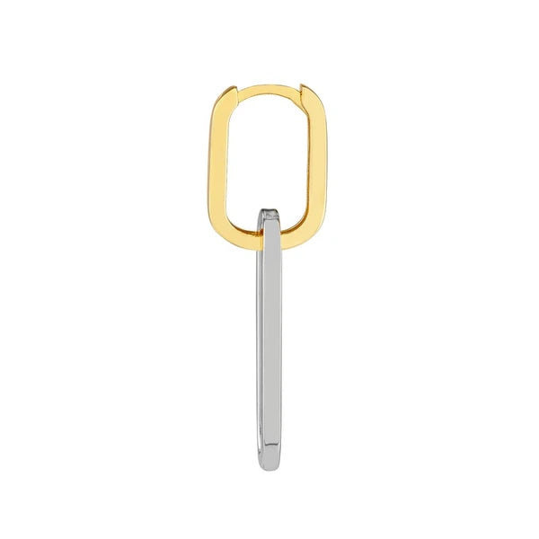 Two Tone Paper Clip Hoop Earrings