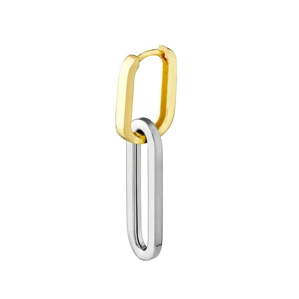 Two Tone Paper Clip Hoop Earrings