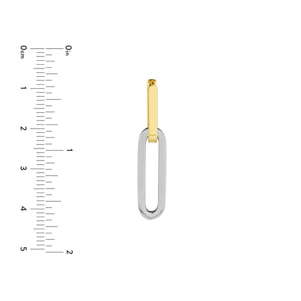 Two Tone Paper Clip Hoop Earrings