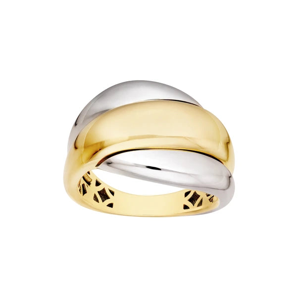 Two Tone Triple Row Twist Ring