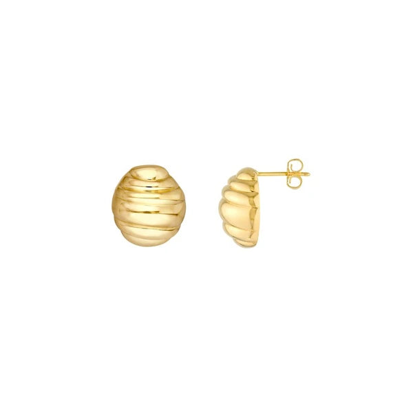 Fluted Oval Stud Earrings