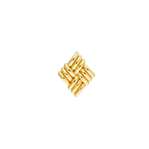 Square Lattice Pattern Stud Earrings